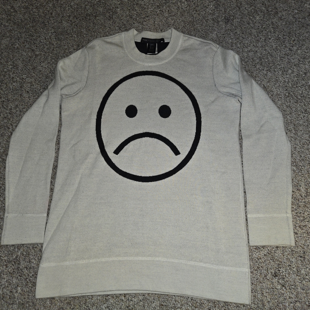 Marc By Marc Jacobs Beige Sweater with Black Face Design